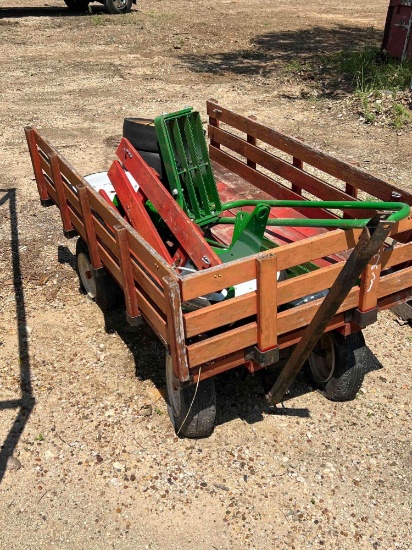 Red Wagon with John Deere Steps, Wheels, etc.