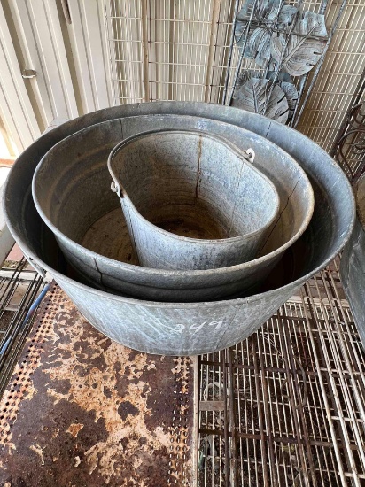 Lot of Misc. Size Water Tub Basins