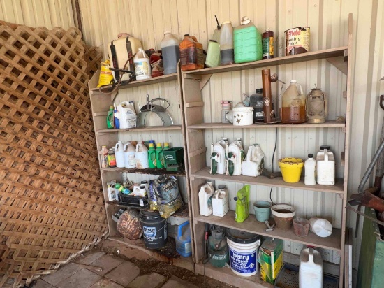 Lot of Misc. Contents of Shelf, Gardening Chemicals, etc.