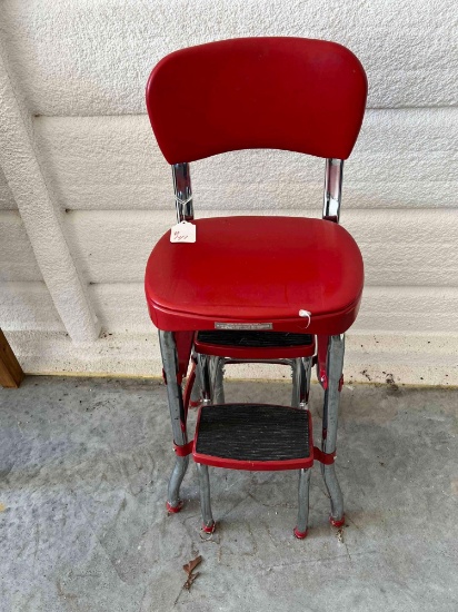 Antique Stool with Pull Out Steps