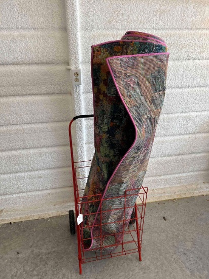 Rolling Utility Cart with Rug 12x15 - Like New