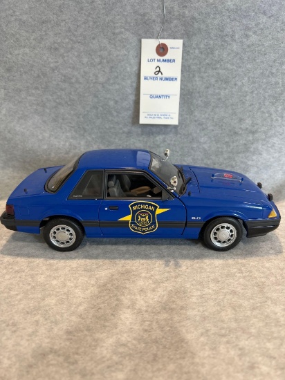 1986 Michigan Highway Patrol Mustang 1:18 scale by GMP Pre-Production Model Car - Rare Find!