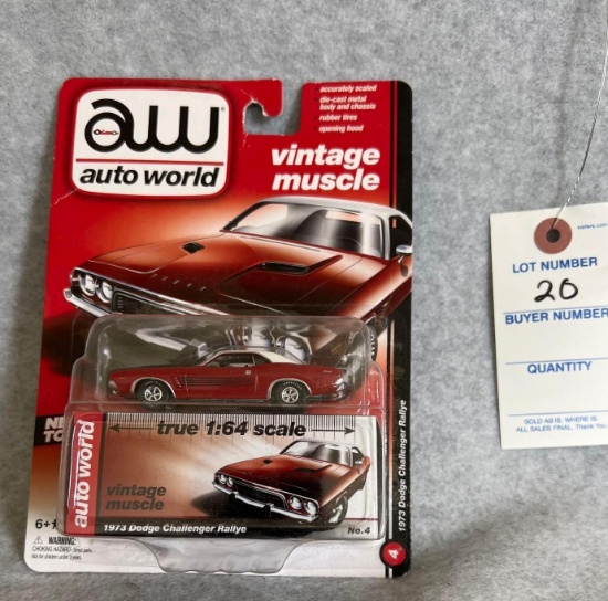 1973 Dodge Challenger Rallye 1:64 Die-Cast Metal Car by Auto World of Vintage Muscle Car Collection