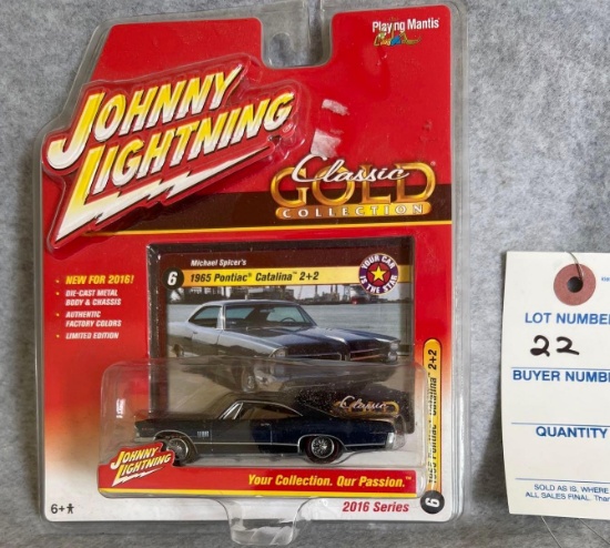 1965 Pontiac Catalina 2+2 Die-Cast Metal Car by Johnny Lightning Classic Gold Collection