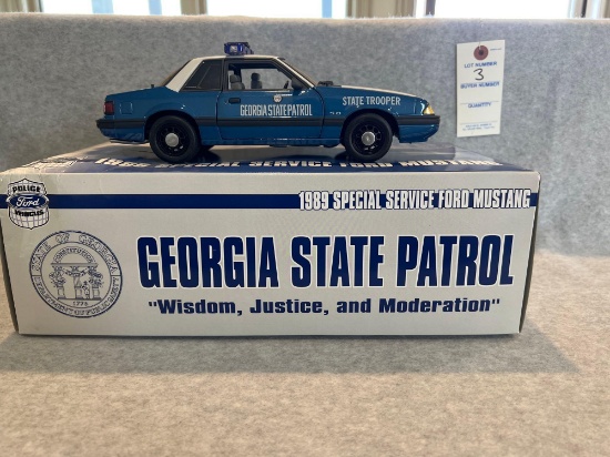 1989 Georgia Highway Patrol Mustang 1:18 scale by GMP Pre-Production Model Car - Rare Find!