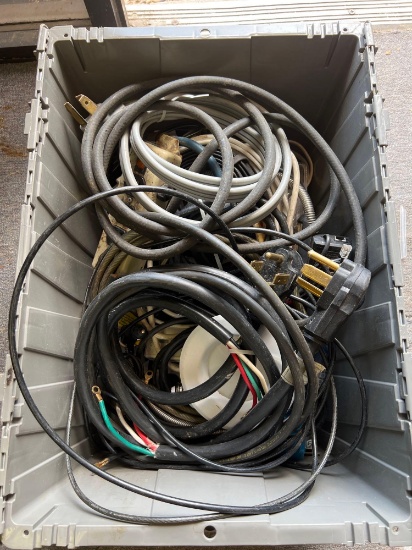 Tub of Misc. Extension Cords