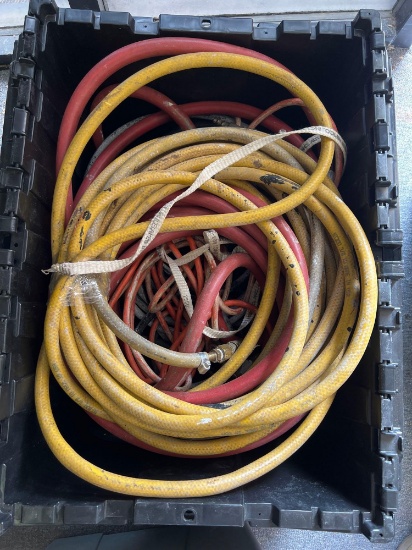 Tub of Misc. Air Hose and Extension Cord