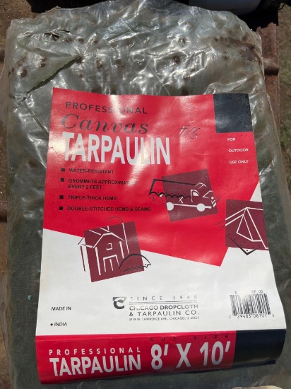 Lot of 2 Tarpaulin 8 x 10 Water Resistant Tarps / Covers