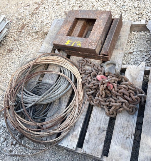 Lot of Misc. Cable, Clovis, Heavy Duty Chain, etc.