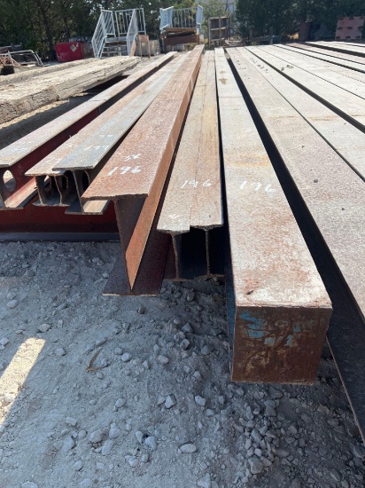 3-pieces of Misc. Size I-beam - 26 ft long