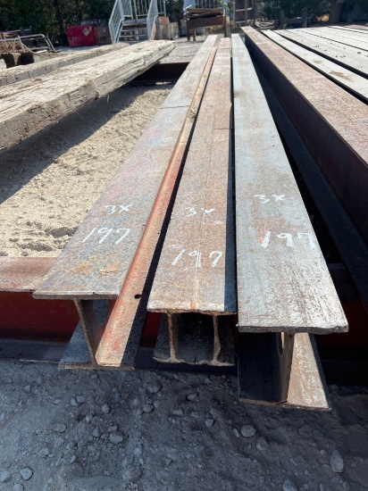 3-pieces of Misc. I-beam - 24 foot long