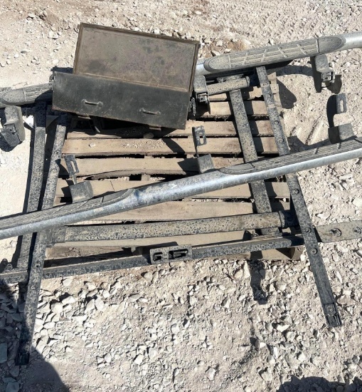 Pallet of Misc. Luggage Racks, Chrome Nerf Bars, etc.