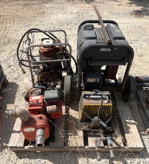 Pallet of Misc. Generators, Trash Pumps, etc.