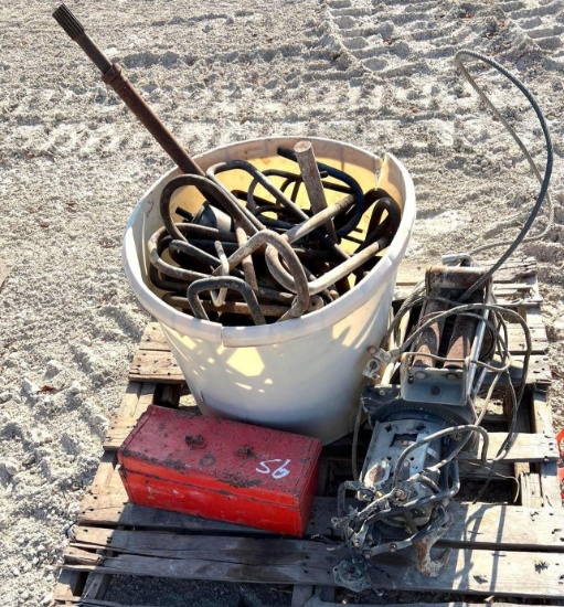 Pallet of U-Bolts and Winch