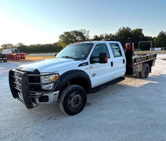 2014 Ford F-550 Turbo Diesel 4x4 Flatbed Truck - 153K Miles