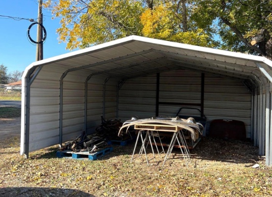 18x20 Carport - 9ft Tall at the Peak - Contents under it not included