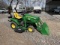 John Deere 1023E Utility Tractor with Belly Mower and Front Loader - 4x4 - 178 Hours