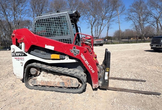 Takeuchi TL10V2 High Flow Skid Loader - 740 HRS - Heat and AC - Back Up Camera - Radio - Works