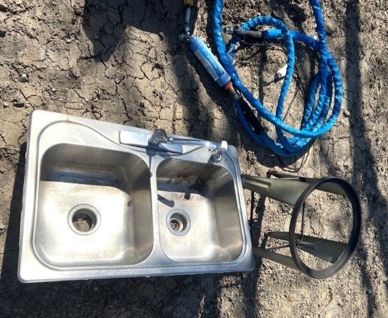Stainless Steel Sink on Metal Stand with RV Water Filter