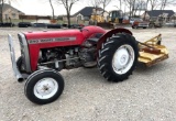 Massey Ferguson 240 Tractor with 6 foot Brush Hog - Shows 56 hours -