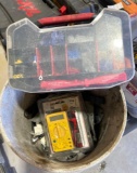 Bucket of Misc. Tools - Multimeter, Zip Ties, Small Wrenches, Ratchets, etc.