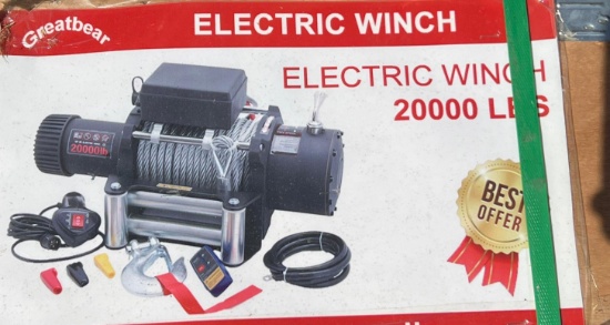 20,000 pound Electric Winch - New - Never Used