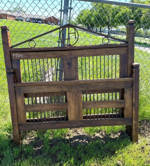 Wood and Wrought Iron Bed Frame - 66 inches wide