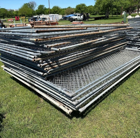 Mixed Pallet of Cyclone Fence Panels - Bottoms are 8x10 and tops are 6 x10 - Some Gate Panels