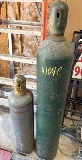 Lot of 2 Bottles: 1 Acetylene and 1 Oxygen