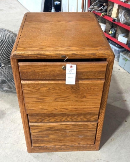 2 Drawer Oak File Cabinet