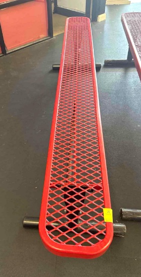 8 foot Metal Rubber Coated Bench