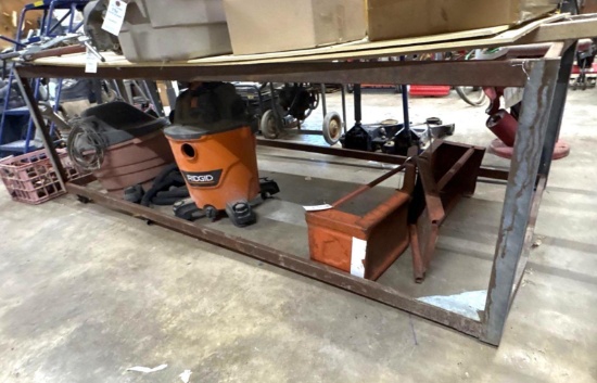 Metal Workbench - Contents on Top and Bottom Not Included - 4x10