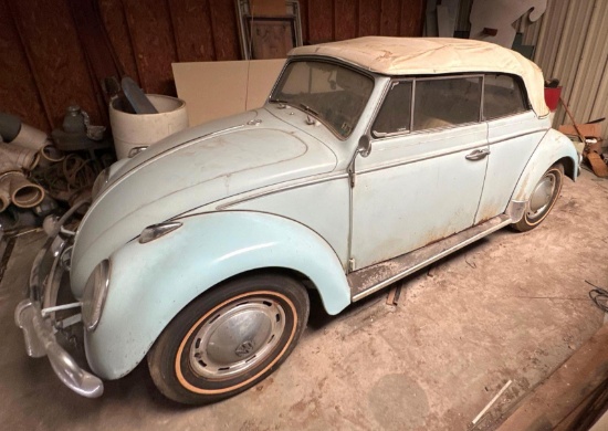 1962 VW Bug Carmen Body Convertible with Original 6V Wiring System - 51K miles - Comes with Title