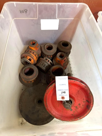 Tub of Misc. Pipe Threaders
