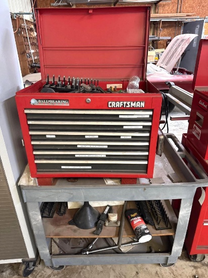 Craftsman Toolbox with Rolling Warehouse Cart