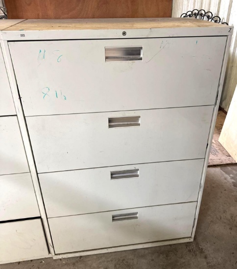 4 Drawer Lateral File Cabinet with Contents