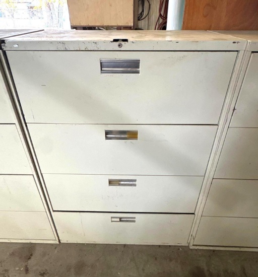 4 Drawer Lateral File Cabinet with Contents