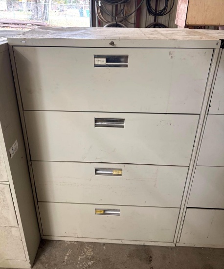 4 Drawer Lateral File Cabinet with Contents