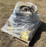 Lot of Assorted Pallet of John Deere Filters, Small Shop Vac, and Fuel Tank