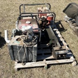 Pallet of Misc. Pump, Generator, Sickle Bar Repair Tool