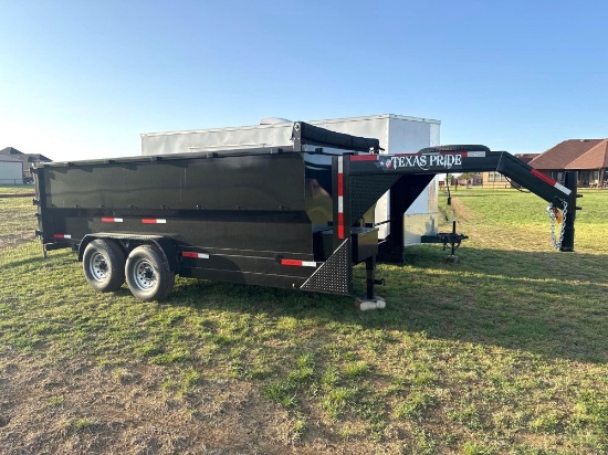 2025 Texas Bragg 16 ft Dump Trailer - Heavy Duty Floor - Comes with Title - Brand New