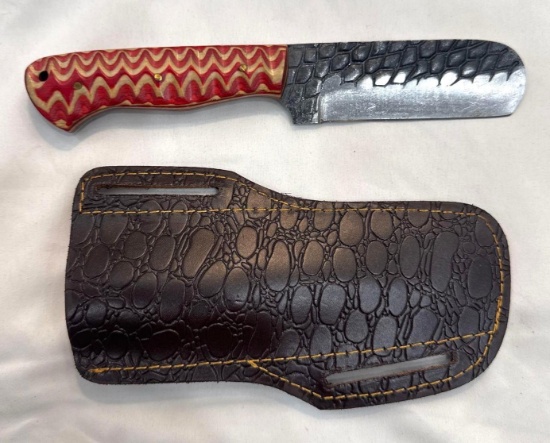 Custom Handmade Knife with Leather Scabbard
