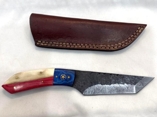 Custom Handmade Knife with Leather Scabbard