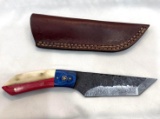Custom Handmade Knife with Leather Scabbard