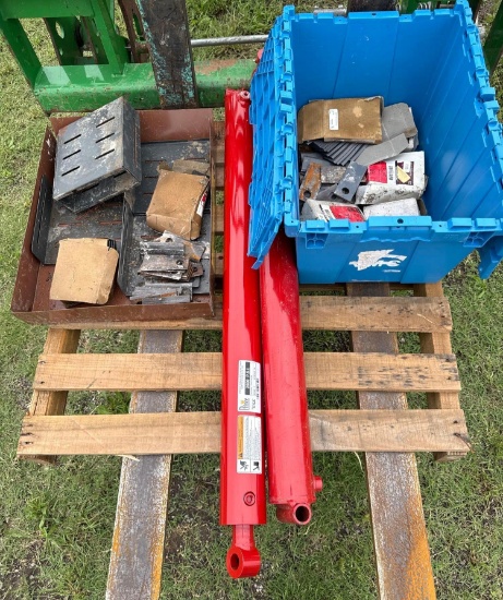 Pallet of Misc. Hydraulic Cylinders, Rotary Disk Cutter Blades, etc.