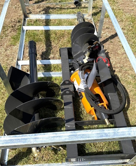 Skid Steer Post Hole Digger - 12 inch Auger and 18 inch Auger - Brand ...