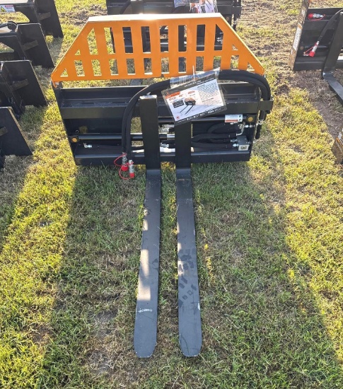 Skid Loader Hydraulic Adjustable Pallet Forks - 48 inch - Brand New