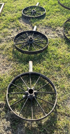Set of 3 Old Wagon Wheels