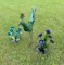 Road Runner and 2 Flowers Metal Yard Art