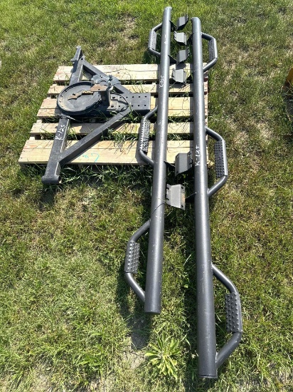 Set of Jeep Nerf Bars and Spare Tire Rack